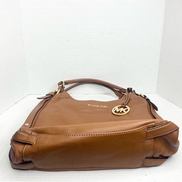 Michael Kors Bedford Belted Large Shoulder Tote Bag Pebble Leather Brown - Picture 11 of 16